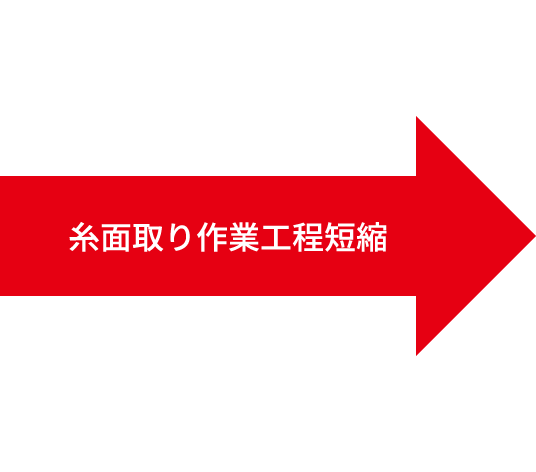 糸面取り作業工程短縮